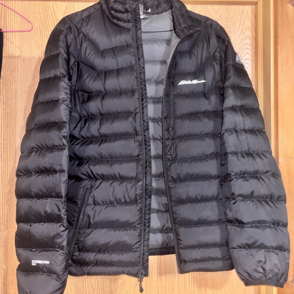 Eddie Bauer Black Puffer Jacket Lightweight Insulated